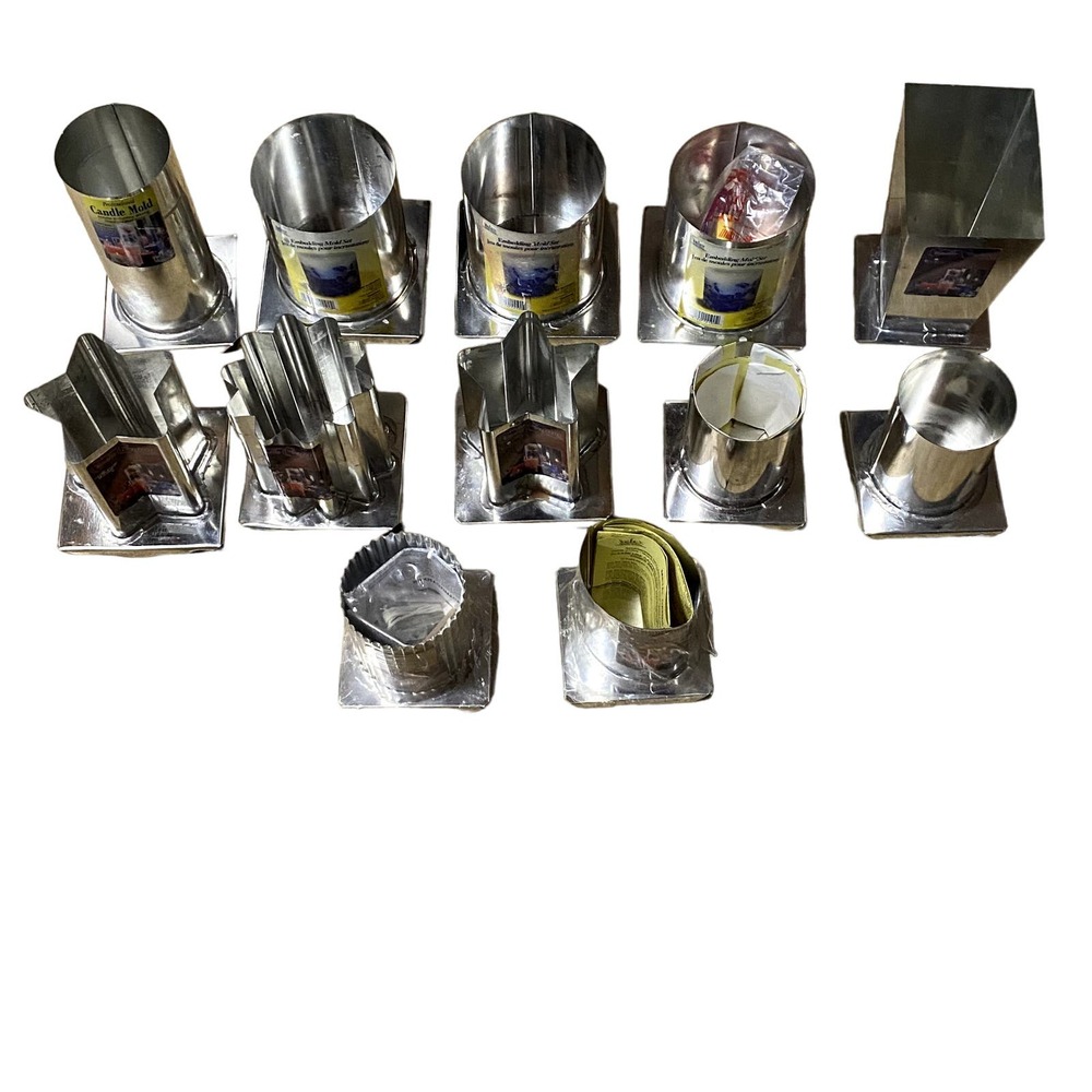 HUGE lot of 12 Metal Candle Molds Yaley